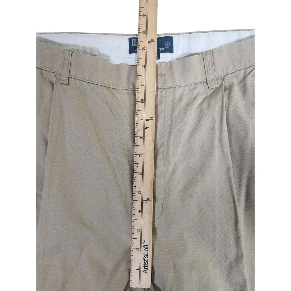Vtg Polo Ralph Lauren Hammond Pants Men's 36x32* Beige Straight Pleated Cuffed